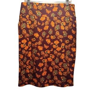 LulaRoe Cassie Pencil Skirt Stretchy High Wide WaistBand Butterflies Large 14-16